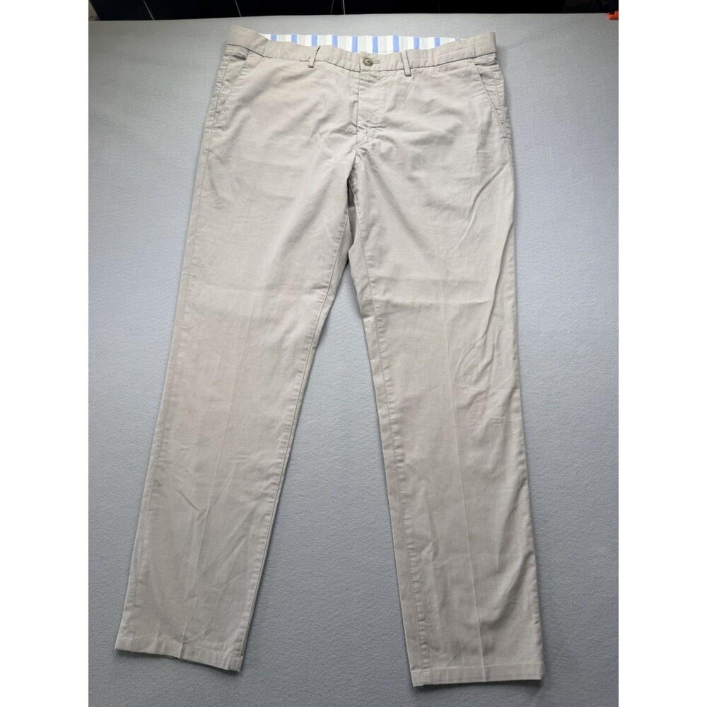 Massimo Dutti Slim Fit Chino Pants Mens 36x30 Beige Cotton Stretch Casual